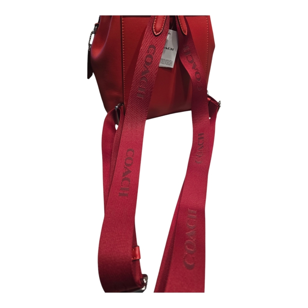 NWT Coach CR100 Pace Backpack Smooth Leather Miami Red - Picture 13 of 15